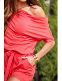 Summer jumpsuit tied at the waist Coral 3070 - Online store - Boutique